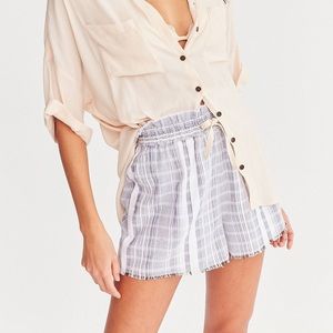 laguna striped paper bag shorts